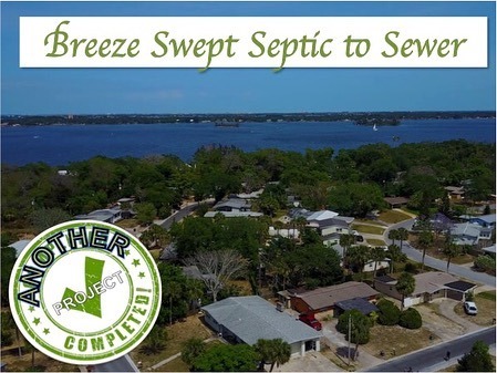 Breeze swept septic to sewer project