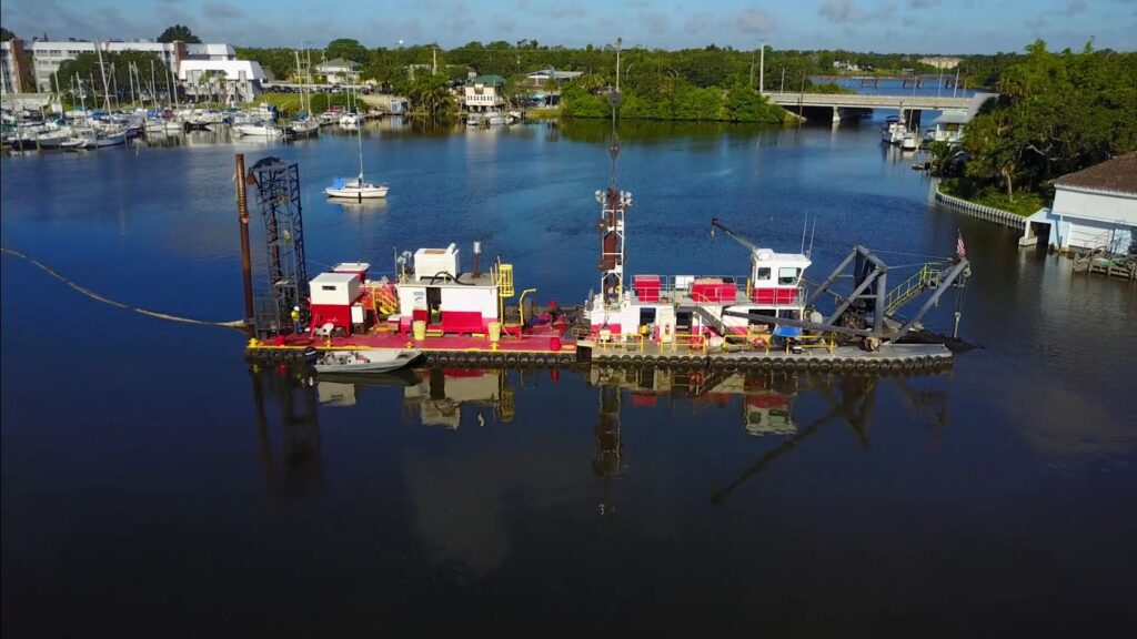 Dredge in water